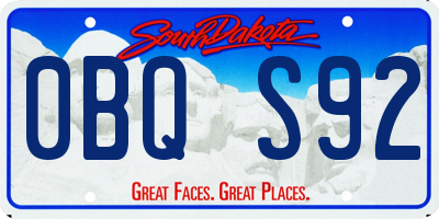 SD license plate 0BQS92