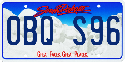 SD license plate 0BQS96