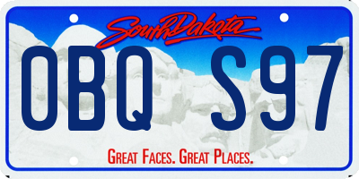 SD license plate 0BQS97