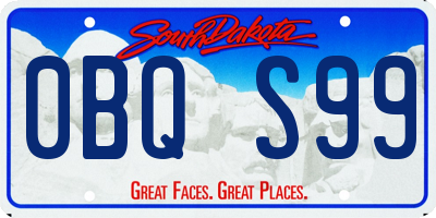 SD license plate 0BQS99