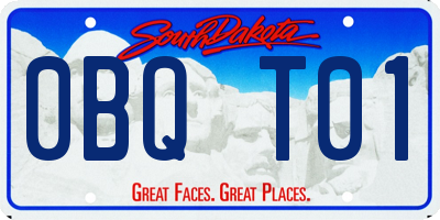 SD license plate 0BQT01