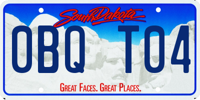 SD license plate 0BQT04