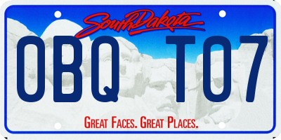 SD license plate 0BQT07