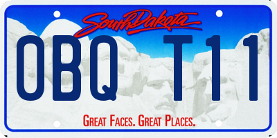 SD license plate 0BQT11