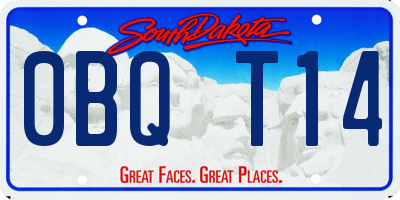 SD license plate 0BQT14