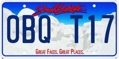 SD license plate 0BQT17
