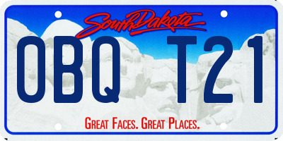 SD license plate 0BQT21