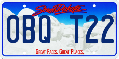 SD license plate 0BQT22