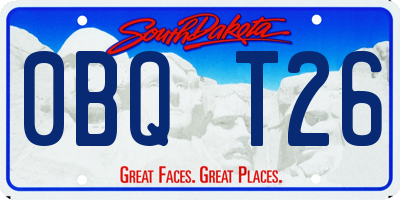 SD license plate 0BQT26
