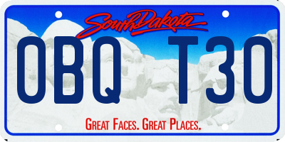 SD license plate 0BQT30