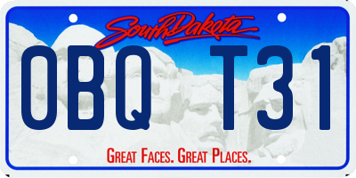 SD license plate 0BQT31