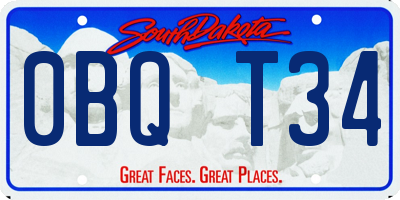 SD license plate 0BQT34