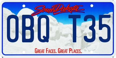 SD license plate 0BQT35