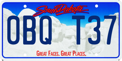 SD license plate 0BQT37