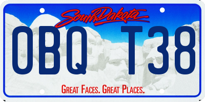 SD license plate 0BQT38