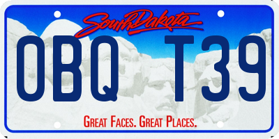 SD license plate 0BQT39