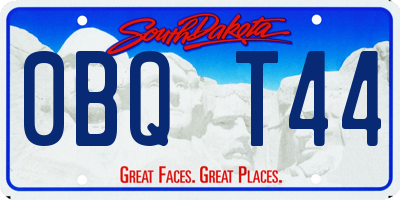 SD license plate 0BQT44
