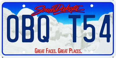 SD license plate 0BQT54