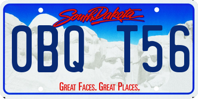 SD license plate 0BQT56