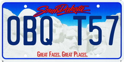 SD license plate 0BQT57