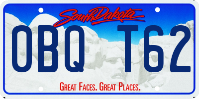 SD license plate 0BQT62