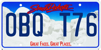 SD license plate 0BQT76