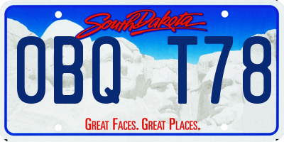 SD license plate 0BQT78