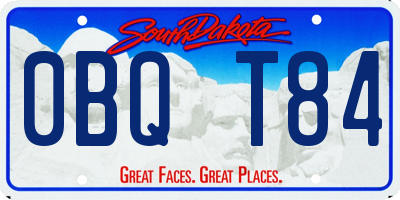 SD license plate 0BQT84