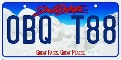 SD license plate 0BQT88
