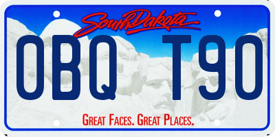 SD license plate 0BQT90