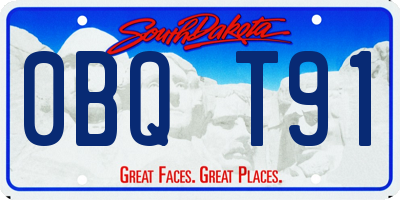 SD license plate 0BQT91