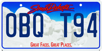 SD license plate 0BQT94