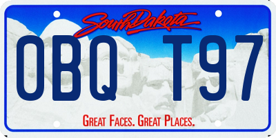 SD license plate 0BQT97