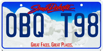 SD license plate 0BQT98