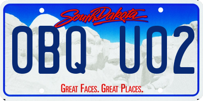 SD license plate 0BQU02