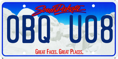 SD license plate 0BQU08
