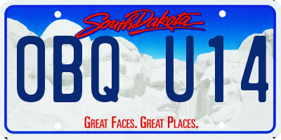 SD license plate 0BQU14
