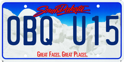 SD license plate 0BQU15