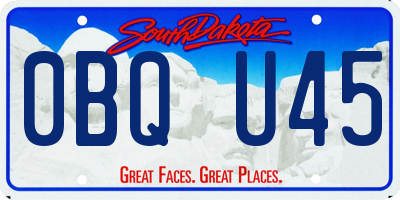 SD license plate 0BQU45