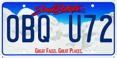 SD license plate 0BQU72