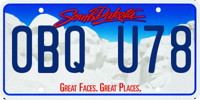 SD license plate 0BQU78