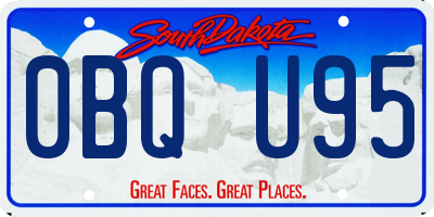 SD license plate 0BQU95