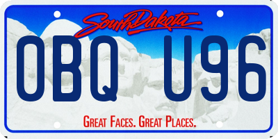 SD license plate 0BQU96