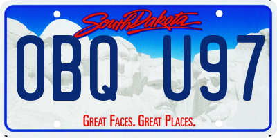 SD license plate 0BQU97
