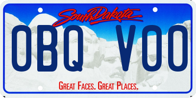 SD license plate 0BQV00