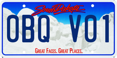 SD license plate 0BQV01