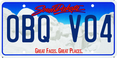 SD license plate 0BQV04