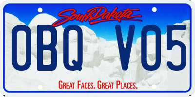 SD license plate 0BQV05