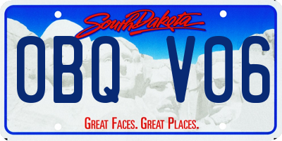 SD license plate 0BQV06