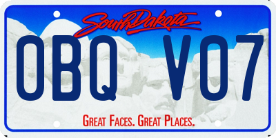 SD license plate 0BQV07
